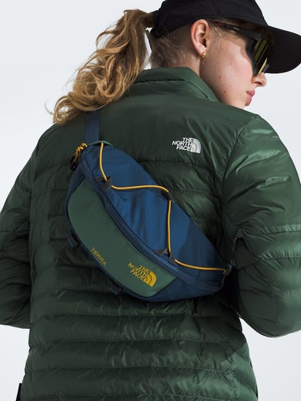 North Face Terra Lumbar 3L waist bag in sold-out green/blue/yellow colorway